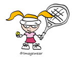 Tennis cartoon girl